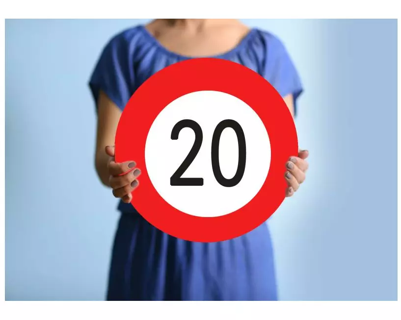 Trendcompany Verkehrsschild zum 20. Geburtstag 45 cm