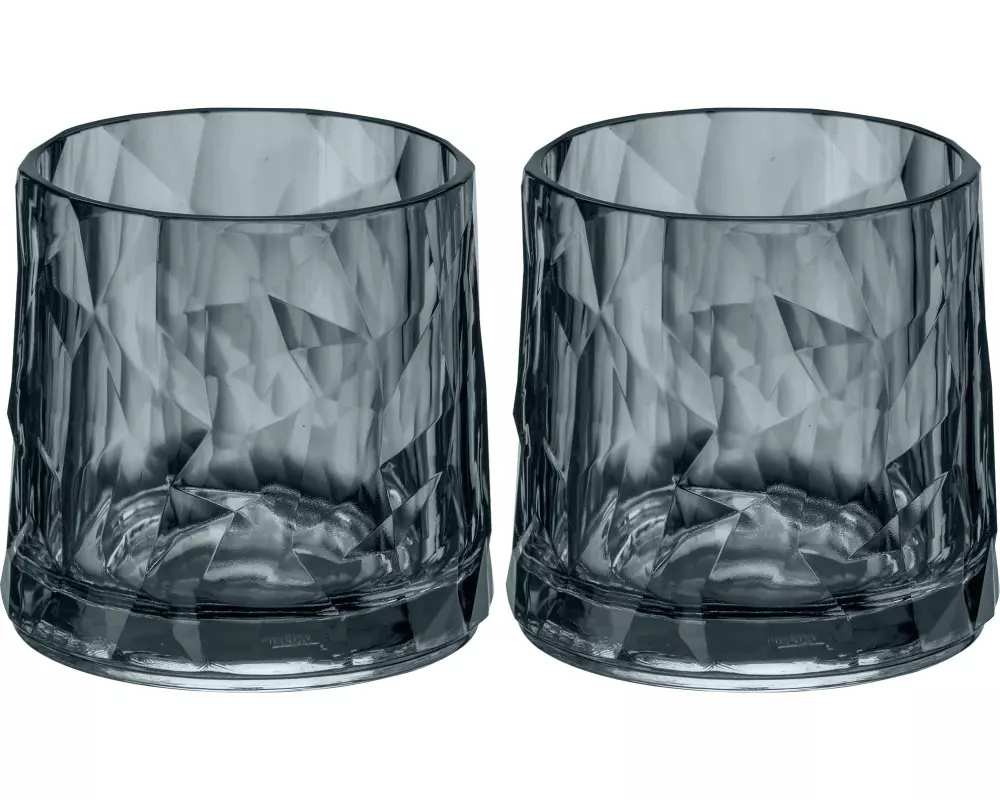 Koziol Trinkglas Club No. 2 250 ml, 2 Stück, Grau