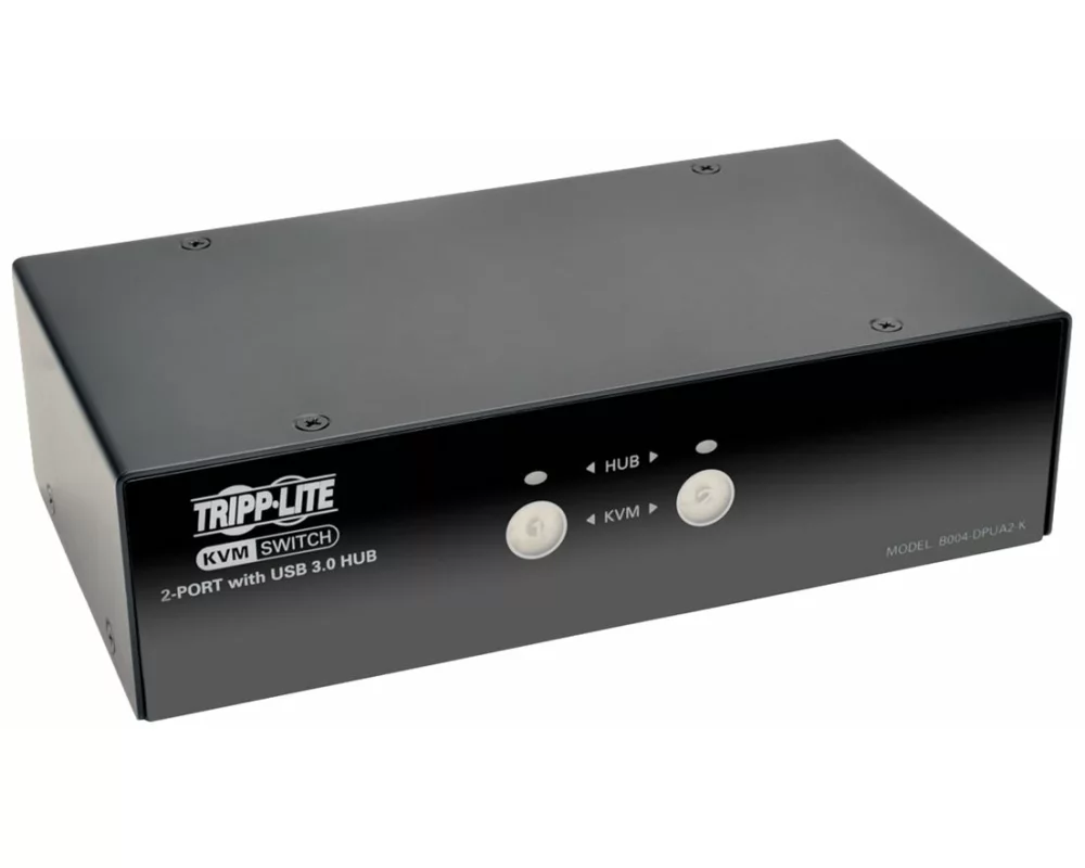 EATON TRIPPLITE 2-Port, DisplayPort, KVM, Switch, with, Audio, Cables, and, USB 3.0, SuperSpeed, Hub