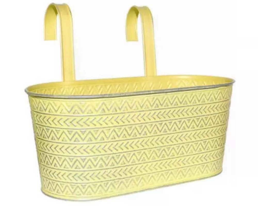 Dameco Übertopf Oval mit 2 Haken Gelb