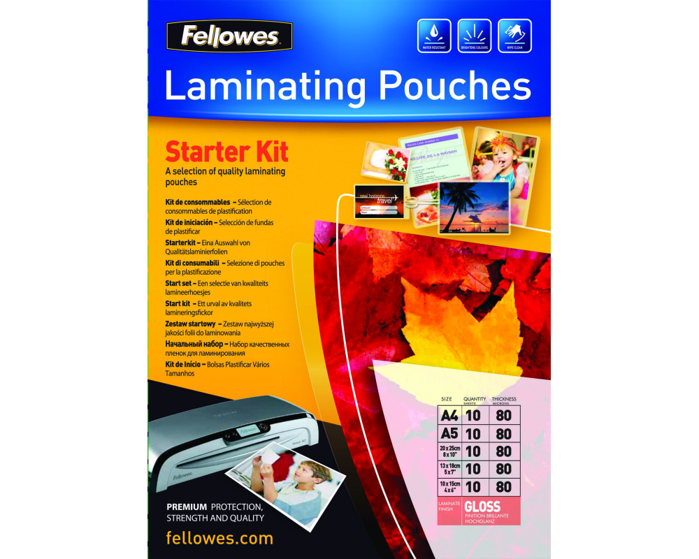 FELLOWES Laminier Starter Kit 5328102 80my, 50 Stück