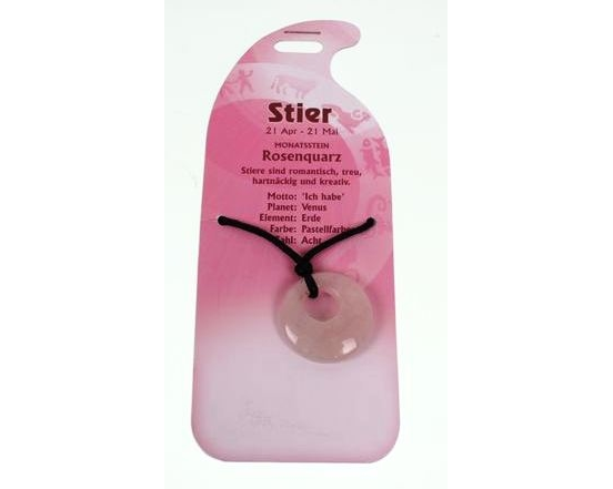 ROOST Halsband Stier G250 Rosenquarz