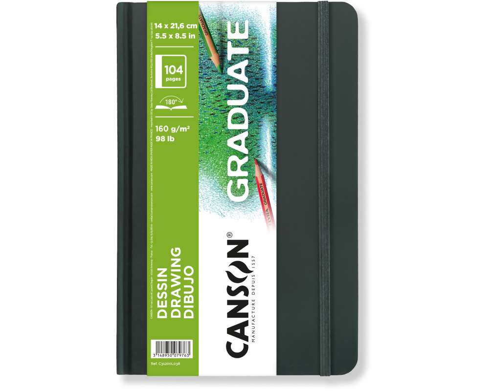 CANSON Skizzenbuch Graduate A5 31200L038 blanko, 160g 52 Blatt