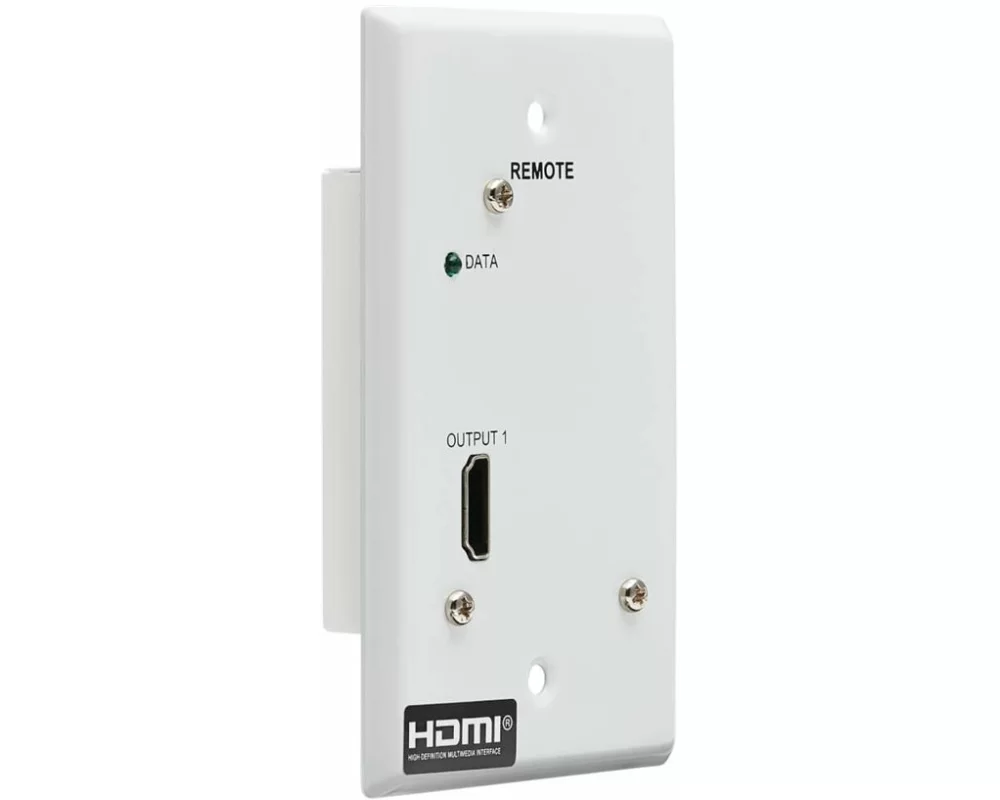EATON TRIPPLITE 1-Port, HDMI over Cat6 Receiver Wall Plate, 4K 60Hz HDR 4:4:4, PoC, HDCP, 2.2 230ft. 70.1m TAA