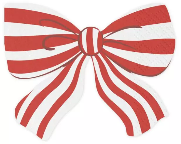 Partydeco Gestreifte Schleifen-Servietten, 16 x 13 cm, 12 Stück