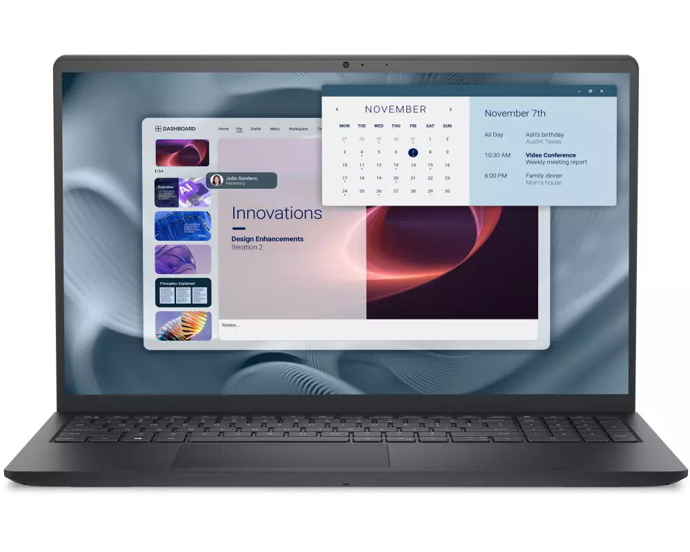 DELL Pro 15 Essential PV15250 Intel® Core™ i7 i7-1355U Laptop 39,6 cm (15.6") Full HD 16 GB DDR5-SDRAM 512 GB SSD Wi-Fi 6 (802.11ax) Windows 11 Pro Schweiz Schwarz