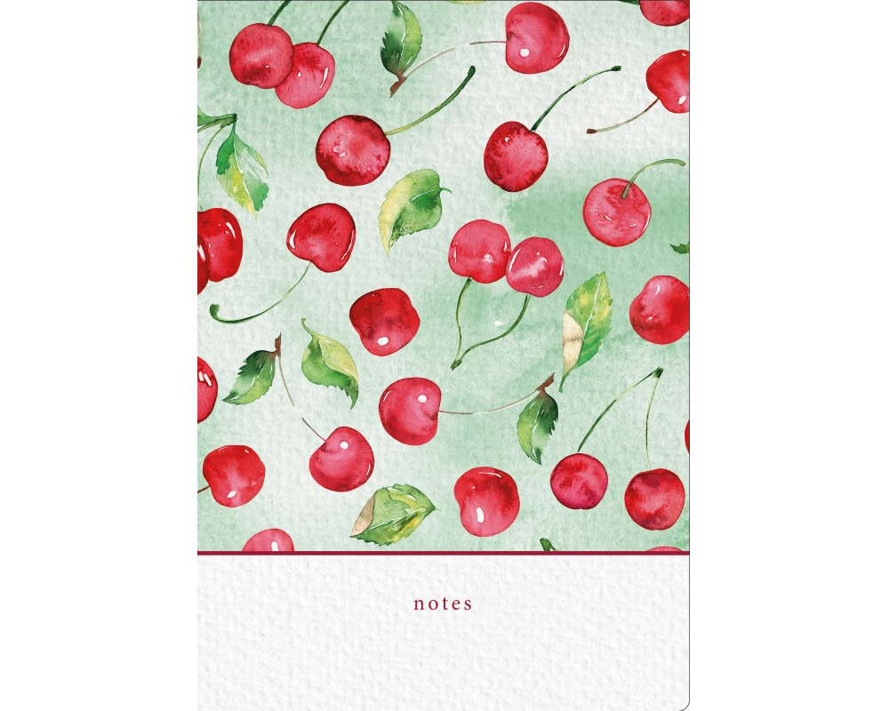 NATUR VERLAG Notizbuch Crushpaper A5 11005N Kirsche Muster, dotted