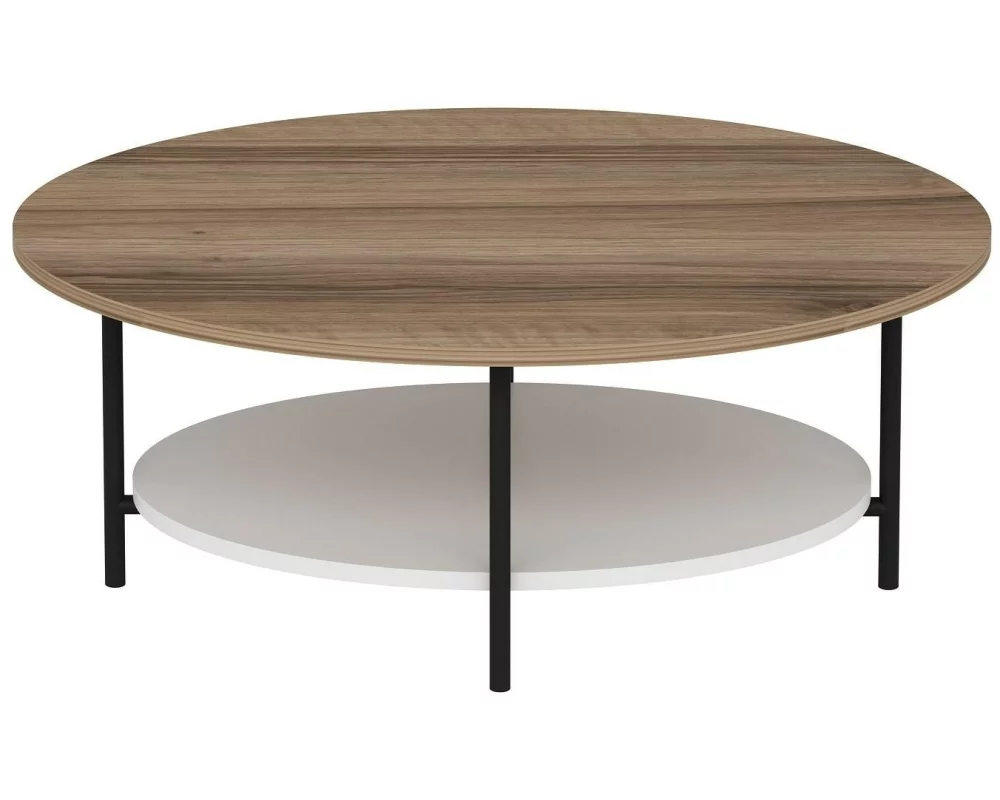 Woody Fashion Couchtisch Elis 90 x 36 x 60 cm, Braun/Weiss