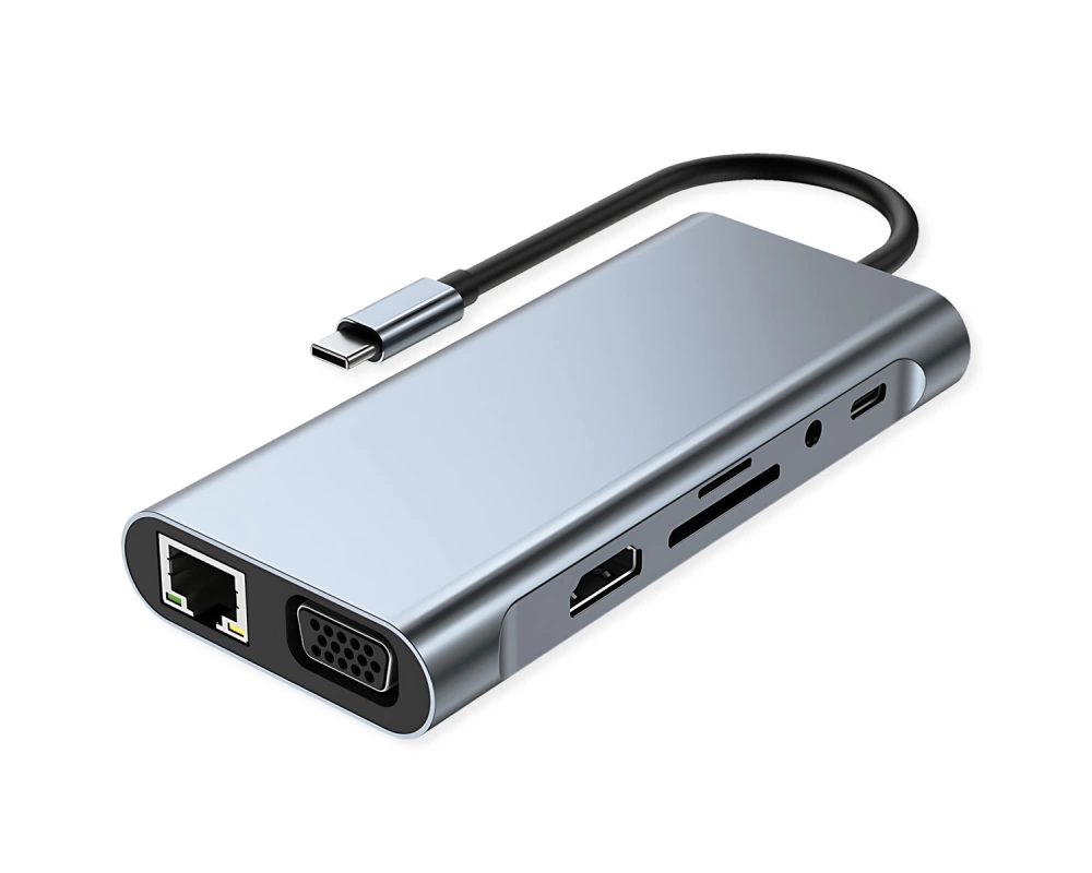 VALUE USB Typ C Docking Station, HDMI 4K60, 1x Gigabit Ethernet, 2x USB A + Typ C PD, 1x SD/microSD, 1x Audio