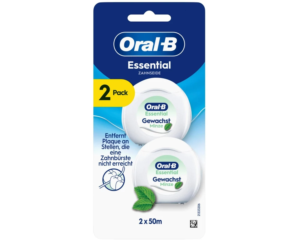 Oral-B Zahnseide Essential Floss gewachst und Minzgeschmack 2 x 50m