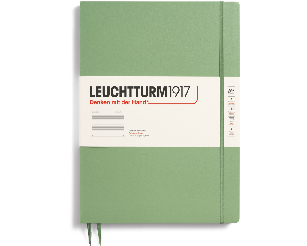 LEUCHTTURM Notizbuch Master Slim 225x315 44363918 salbei, liniert 123 Seiten