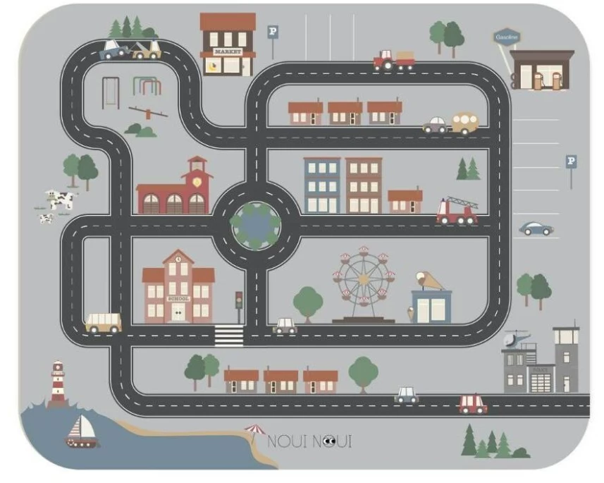 Noui Noui Kindertischset XL Little Village 55 x 45 cm