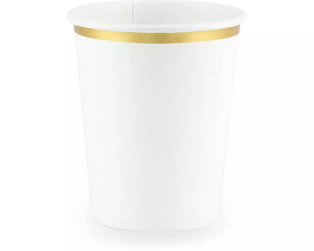 Partydeco Einwegbecher 260 ml, 6 Stück, Weiss