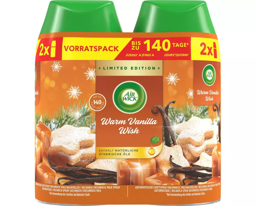Air Wick Duftstecker Nachfüller DUO Warm Vanilla Wish, 2x 500 ml