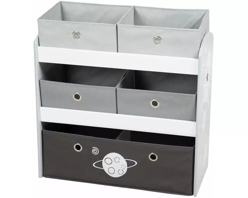 roba Regal Rakete mit Aufbewahrungsboxen Grau