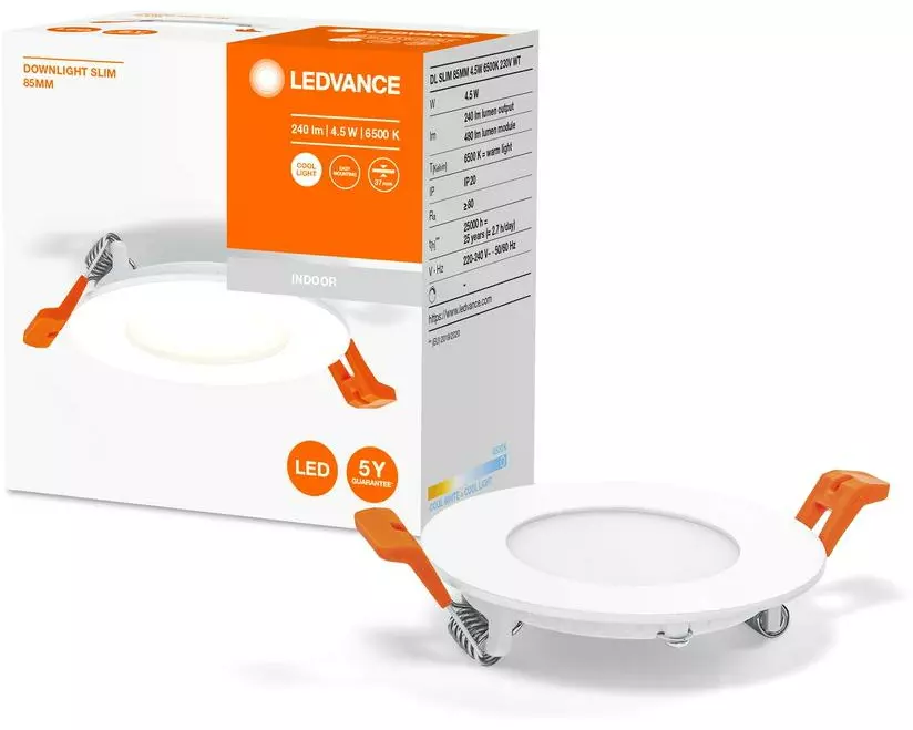Ledvance Einbauleuchte Spot ultra slim, Ø 8.5 cm, 4.5W, 6500K