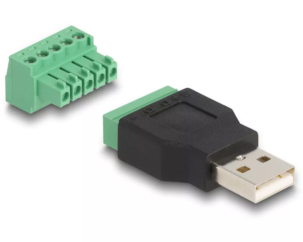 Delock USB 2.0 Adapter USB-A Stecker - Terminalblock