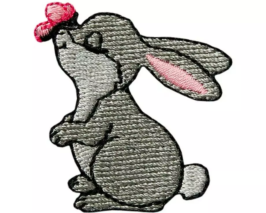 Mono-Quick Aufnäher Hase mit Schmetterling 1 Stück