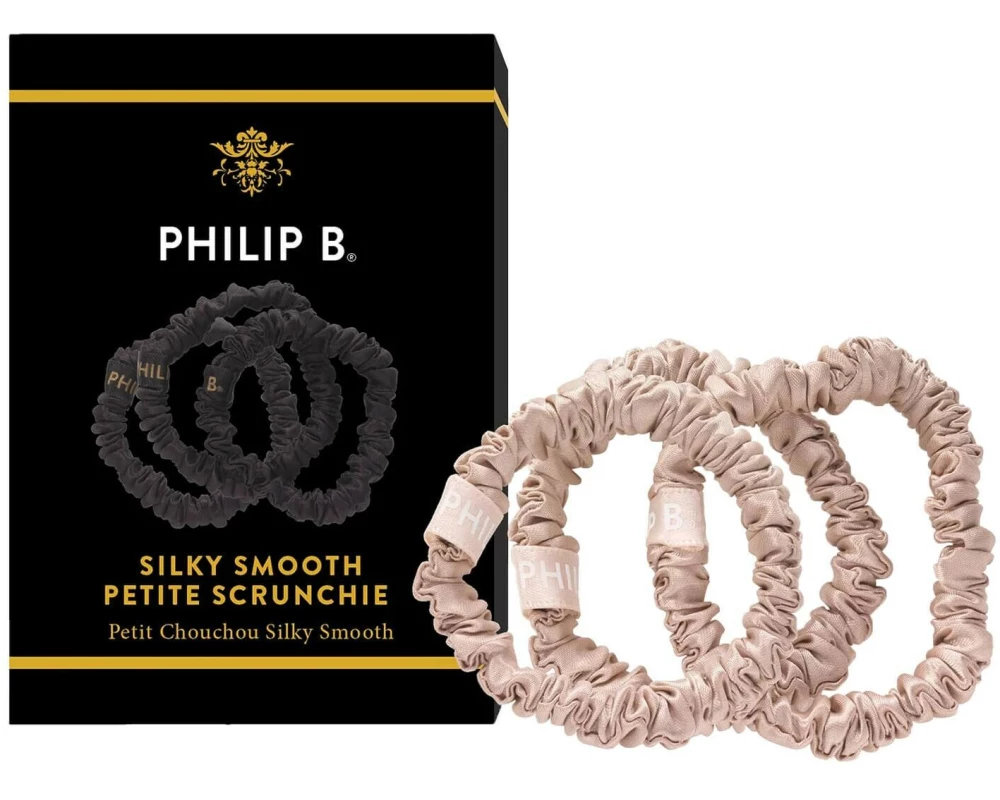 PHILIP B Petite Champagne Scrunchie 3 Stück