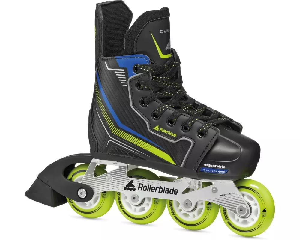 ROLLERBLADE Dynamo Hockey-Stil Aluminium-Schiene Schwarz Lime Blau