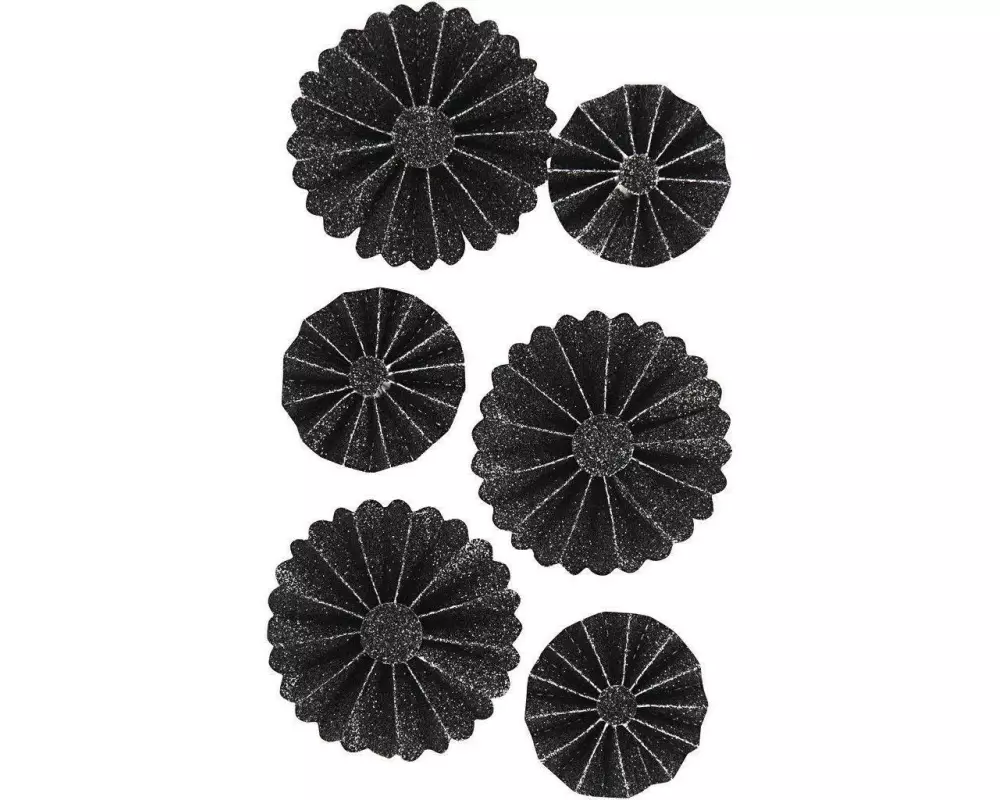 Creativ Company Rosetten 6 Stück, Schwarz