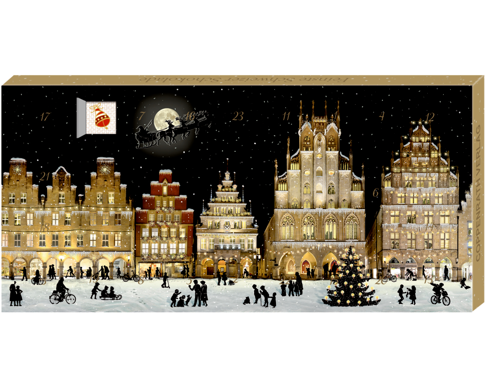 COPPENRATH Adventskalender Schokolade 95316 Weihnachtliches Stadtpanorama