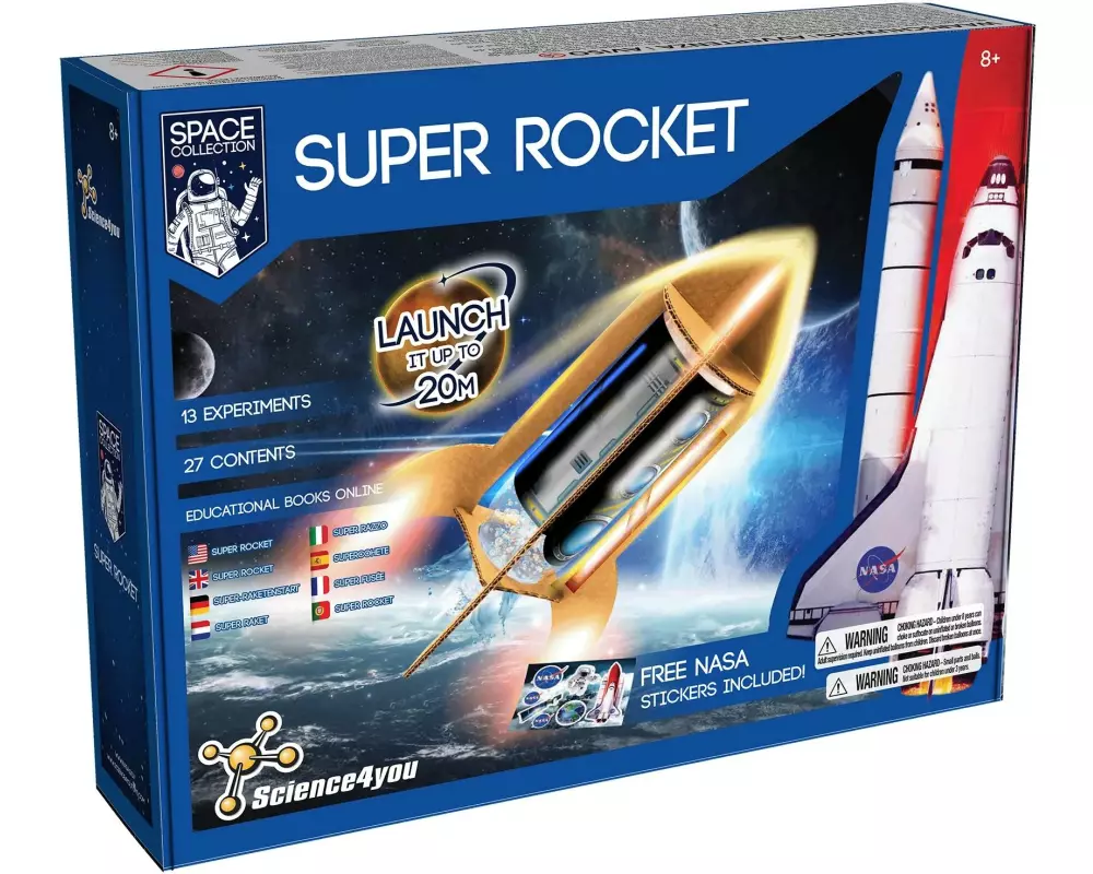 Science4you Experimentierkasten NASA Super Rocket, 27-teiliges Set