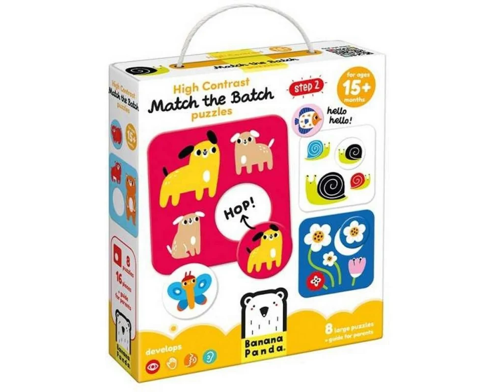 Banana Panda Puzzle High Contrast Match the Batch 16 Teile 8 Puzzles