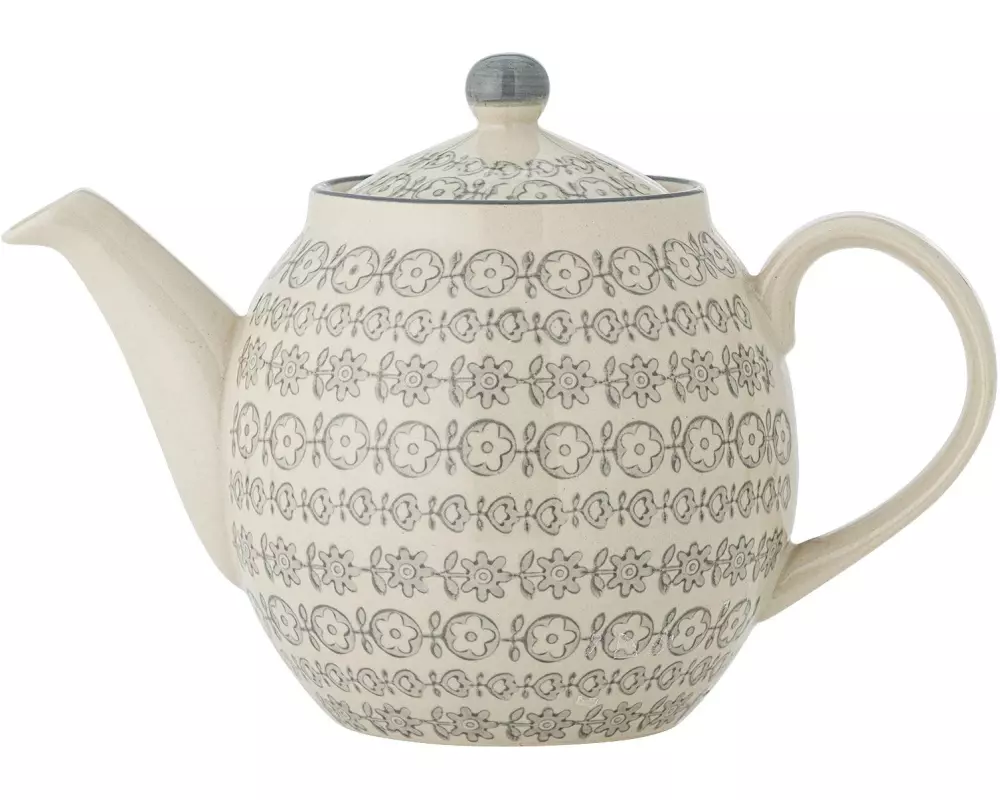 Bloomingville Teekanne Karine, Steingut, Grau