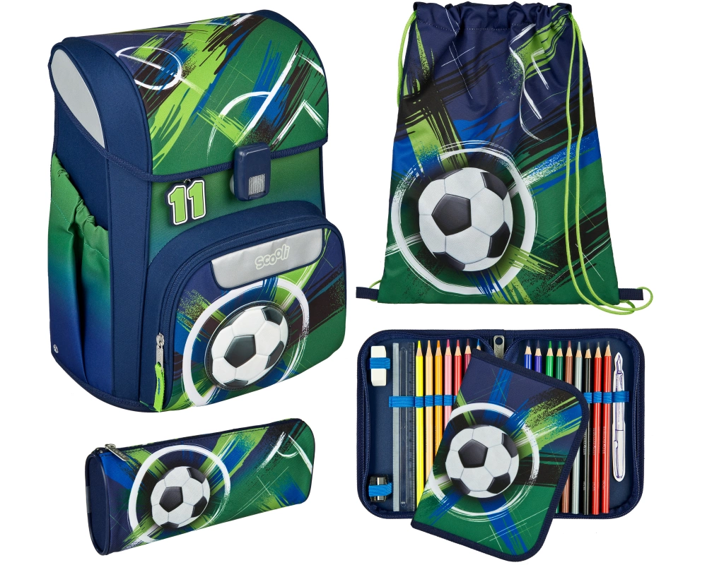SCOOLI Schulthek-Set EasyStart CSFO8256 Soccer Champ 5-teilig