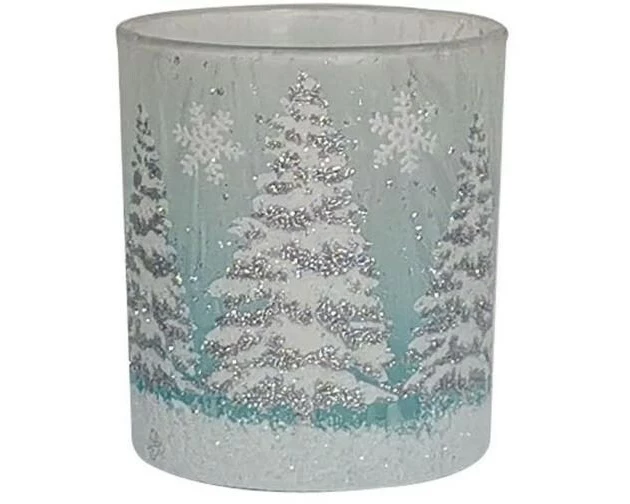 Dameco Weihnachtswindlicht Ice Finish Blau/Weiss,