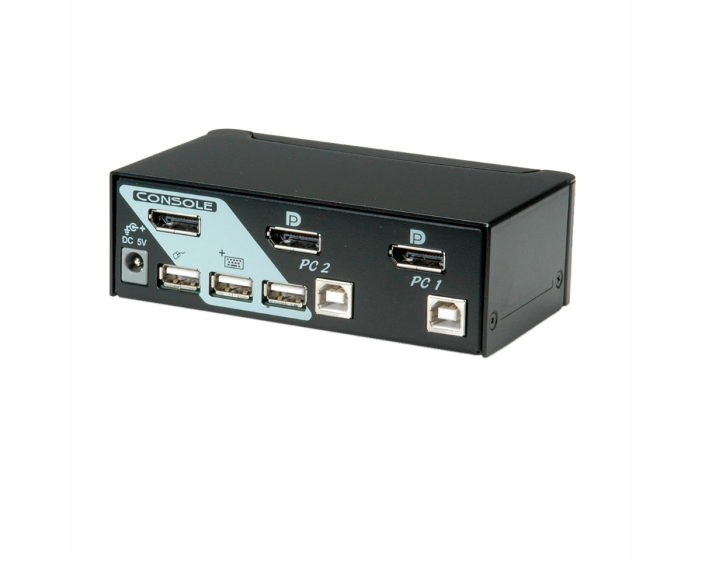 ROLINE DisplayPort USB 2.0 KVM Switch, 1 User - 2 PC