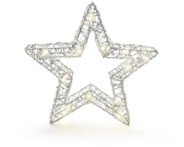 STT LED-Figur Silver standing star 25 cm