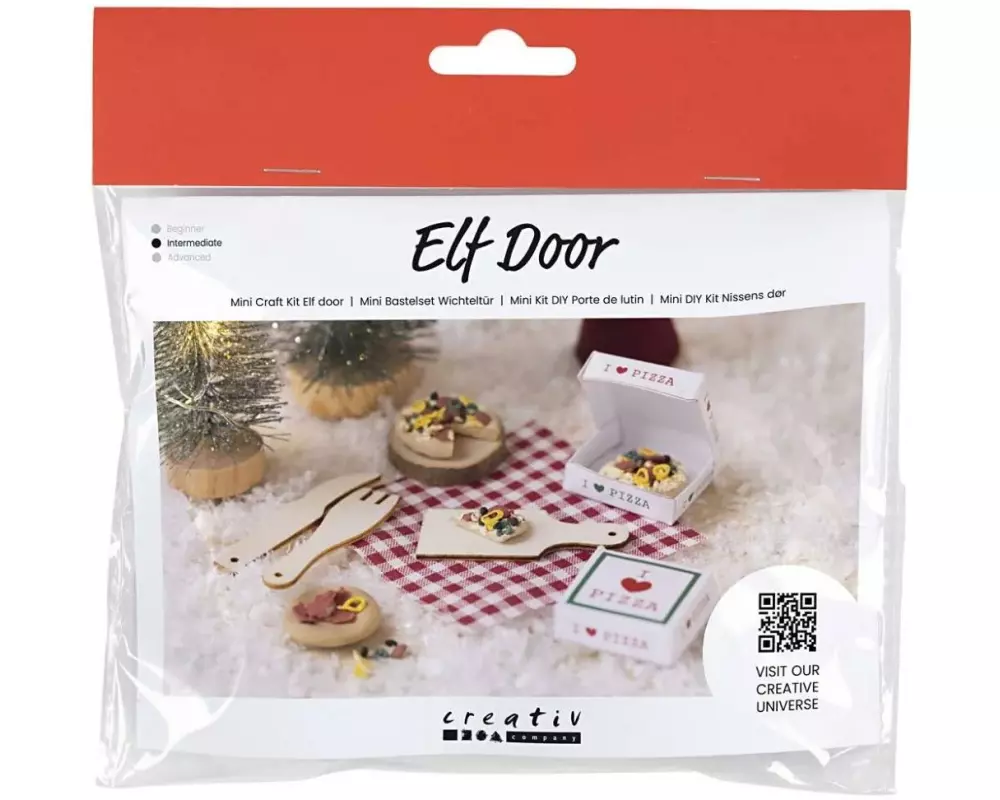 Creativ Company Mini-Utensilien Elfentür / Wichteltür Szene Pizza
