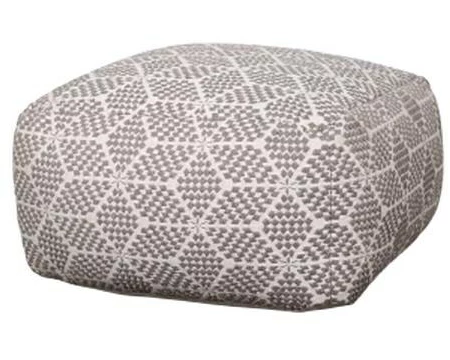 Chic Antique Pouf gemustert 50 cm, Mocca/Crème