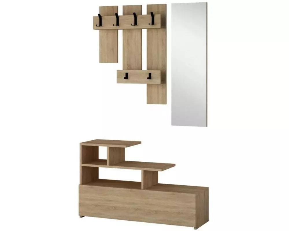 Woody Fashion Wandgarderobe Vesty 3-er Set, Nature