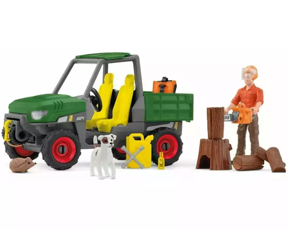 Schleich Spielfigurenset Farm World Waldbauer mit Fahrzeug
