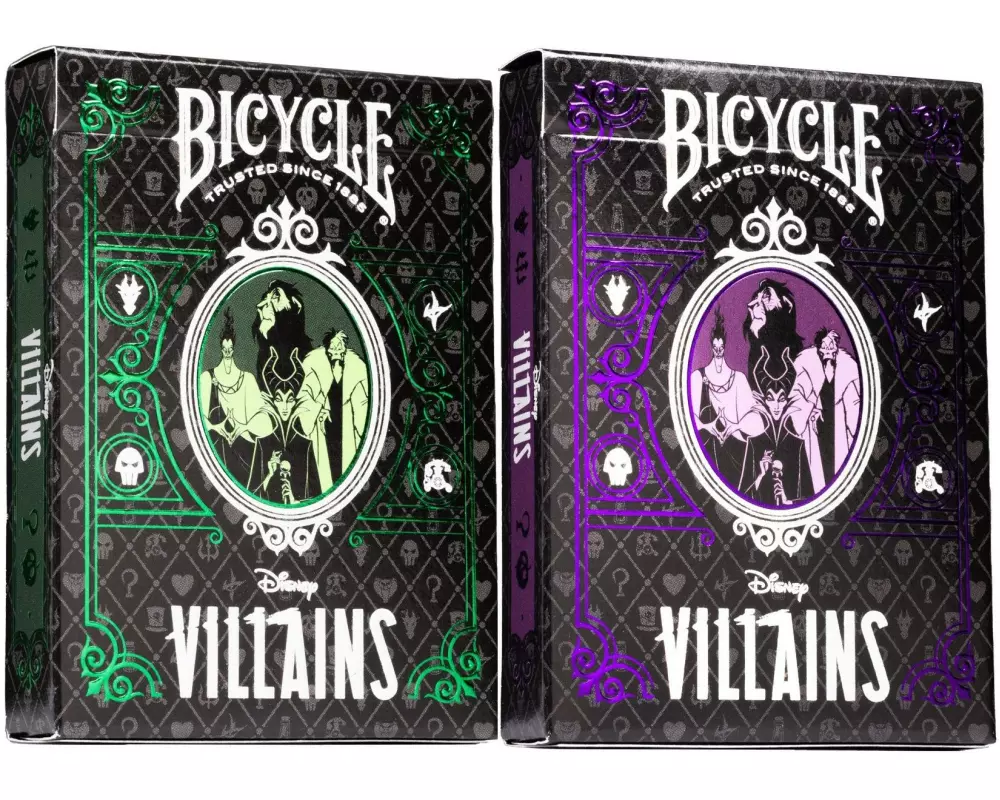 Bicycle Poker Disney 100 - Green / Purple Villain assortiert