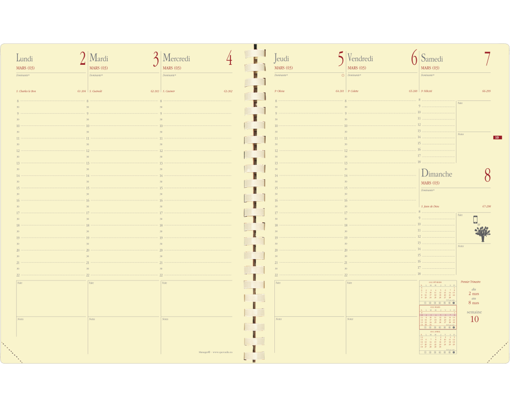 QUO-VADIS Ersatzinhalt Manager 2026 371014Q 1W/2S FR 8.8x17cm