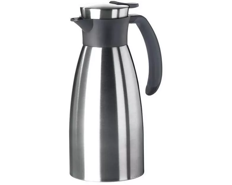 Emsa Thermoskanne Soft Grip 1000 ml, Schwarz/Silber