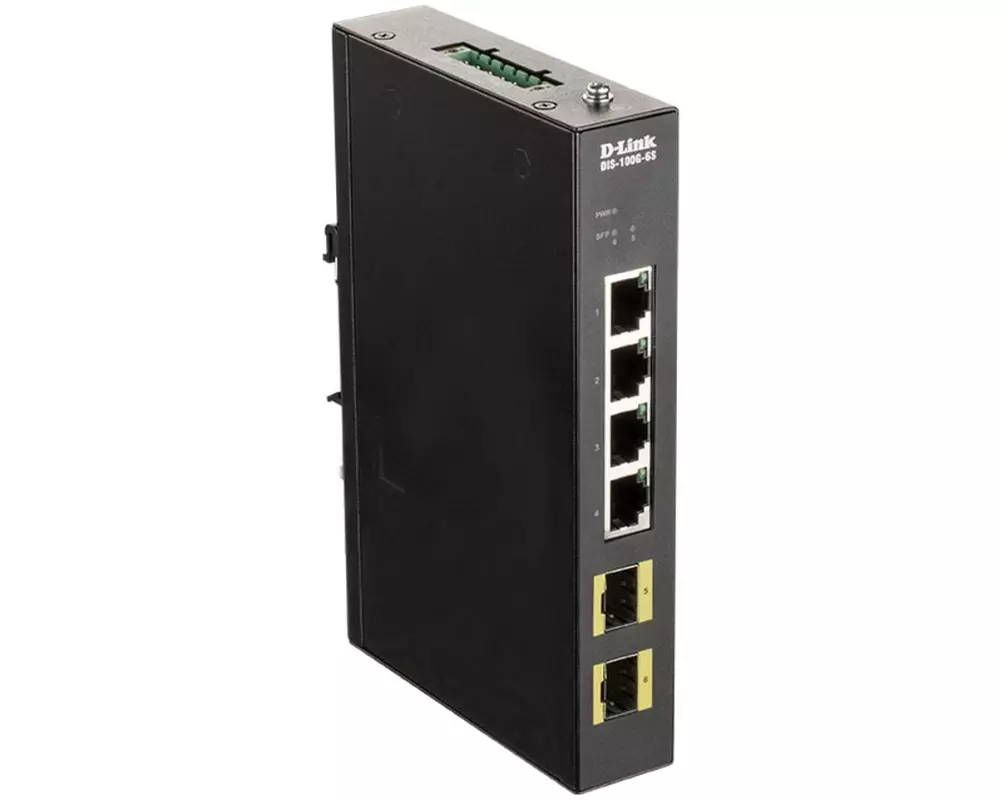 D-Link Rail Switch DIS-100G-6S 6 Port