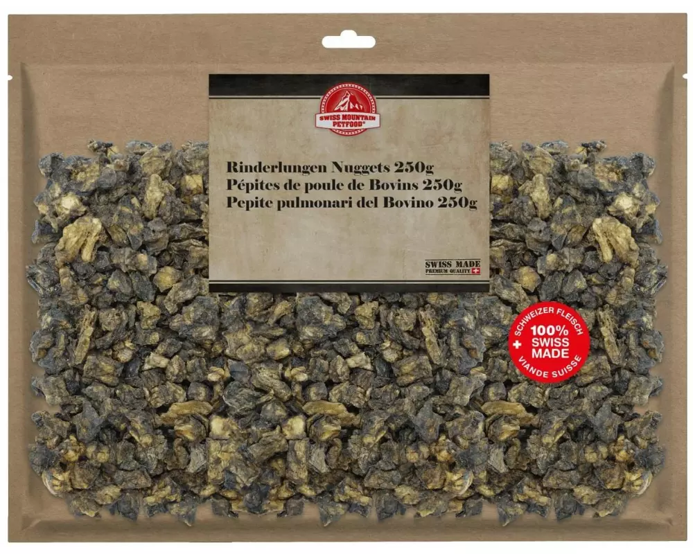 Swiss Mountain Petfood Kauartikel Rinderlunge Nuggets, 250 g