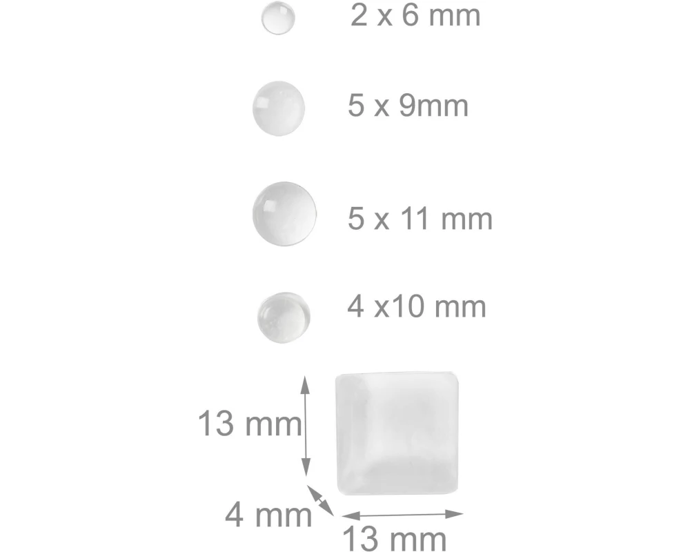 relaxdays Möbelstopper Silikon Transparent 222 Stück