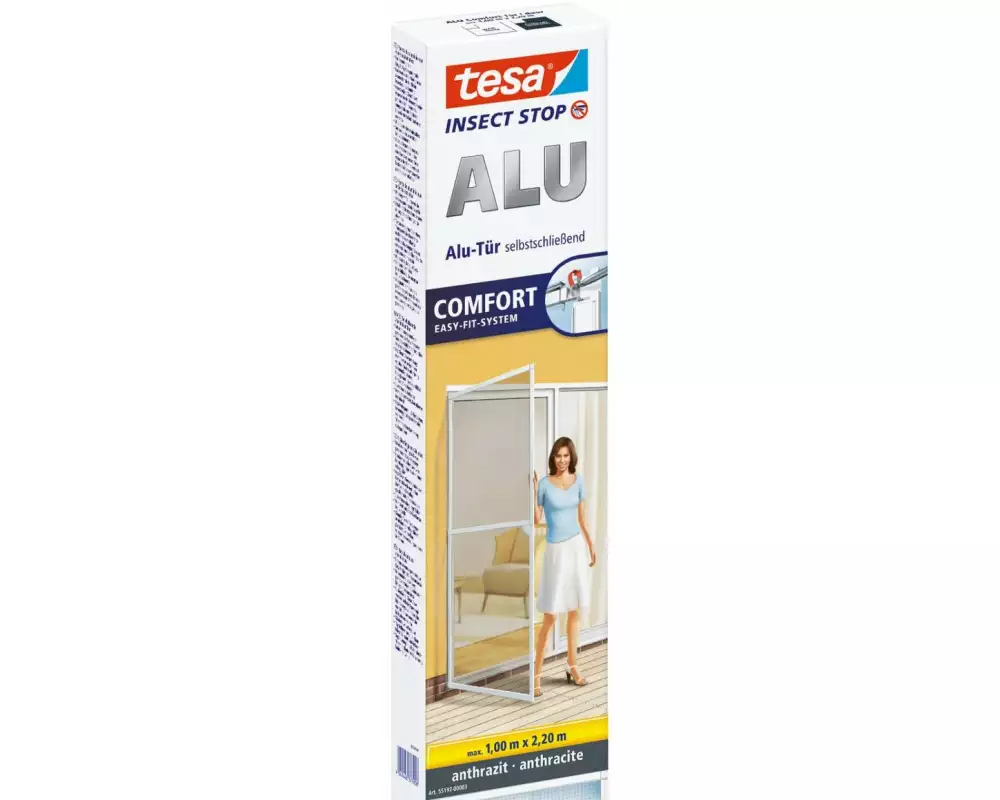 tesa Fliegengitter Insektenschutz Alu Comfort Tür 1 x 2.2m