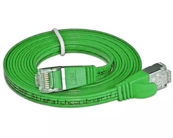 SLIM Slimpatchkabel RJ-45 - RJ-45, Cat 6, STP, 7.5 m, Grün