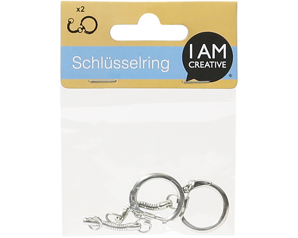 I AM CREATIVE Schlüsselringe 4100.11 mit Kette, 6cm, 2 Stück