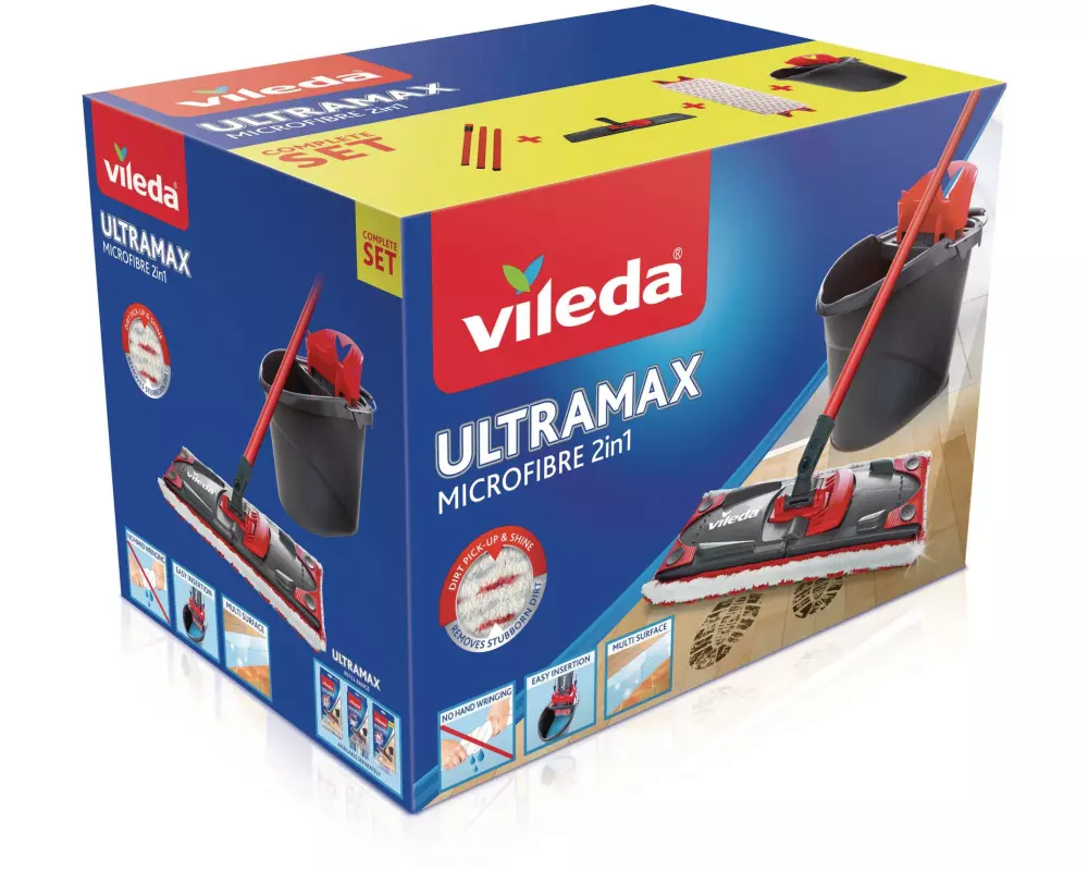 Vileda Flachwischer UltraMax 2 in 1 Komplett Set