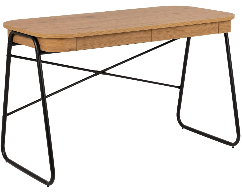 AC Design Tisch Blueton, Schwarz matt / Wildeiche matt