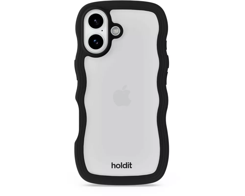 Holdit Back Cover Wavy iPhone 17 Transparent/Schwarz