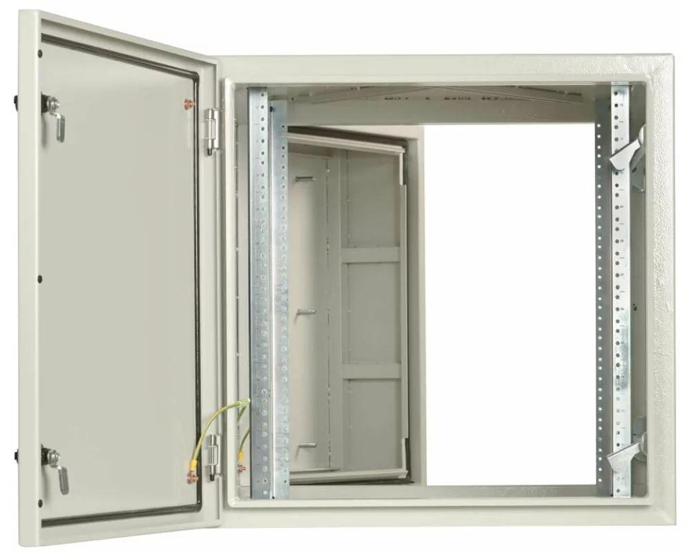 EATON TRIPPLITE SmartRack, Industrial, Enclosure, with, Lock, NEMA, 4, Wall, Mount, 32inch, Depth, 12U, Gray